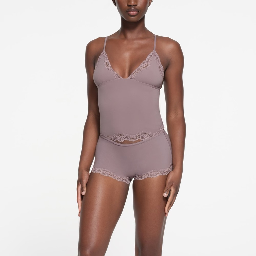 NWT Sold Out Skims Fits Everbody Lace Cami & Panties Set in Zinc